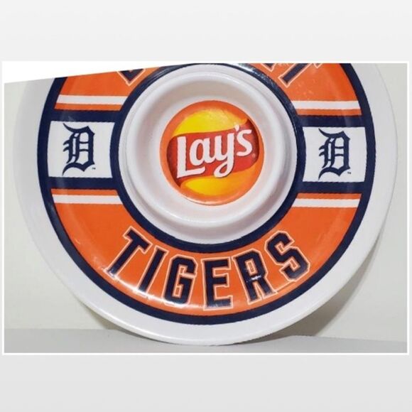 New Without Tags Detroit Tigers Baseball Chip Dip Platter Home - Picture 3 of 12